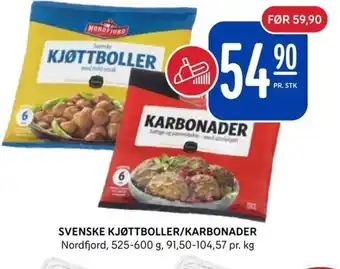 Rema 1000 SVENSKE KJØTTBOLLER/KARBONADER tilbud