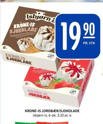 Rema 1000 KRONE-IS JORDBÆR/SJOKOLADE tilbud