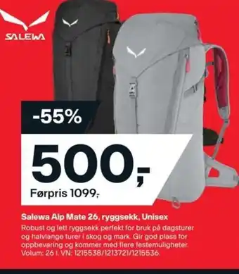 XXL Sport Salewa Alp Mate 26, ryggsekk, Unisex tilbud