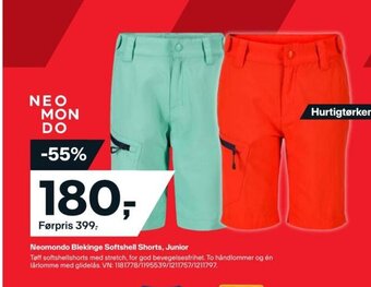 XXL Sport Neomondo Blekinge Softshell Shorts, Junior tilbud