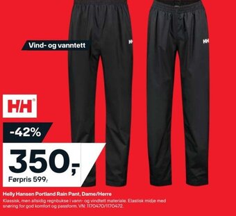 XXL Sport Helly Hansen Portland Rain Pant, Dame/Herre tilbud