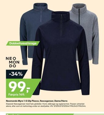 XXL Sport Neomondo Myre 1/2 Zip Fleece, fleecegenser, Dame/Herre tilbud