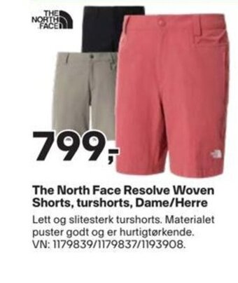 XXL Sport The North Face Resolve Woven Shorts, turshorts, Dame/Herre tilbud