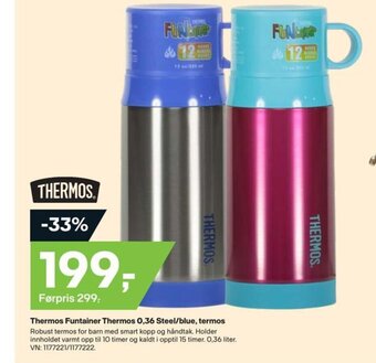 XXL Sport Thermos Funtainer Thermos 0,36 Steel/blue, termos tilbud