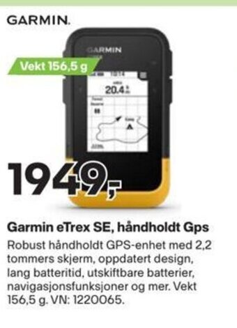 XXL Sport Garmin eTrex SE, håndholdt Gps tilbud
