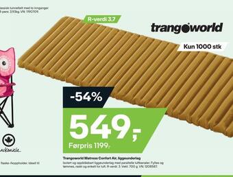 XXL Sport Trangoworld matress confort air, liggeunderlag tilbud