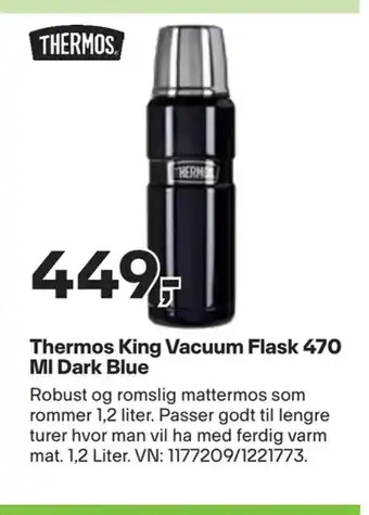 XXL Sport Thermos king vacuum flask 470 ml dark blue tilbud