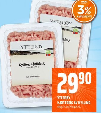Coop Obs YTTERØY KJØTTDEIG AV KYLLING tilbud