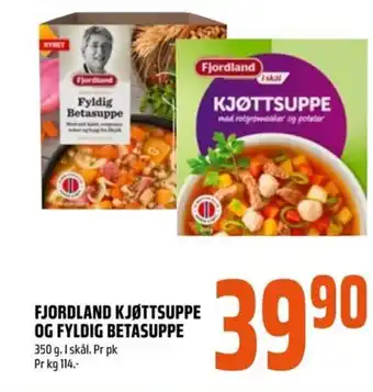 Coop Obs FJORDLAND KJØTTSUPPE OG FYLDIG BETASUPPE tilbud