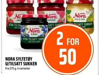 Coop Obs NORA SYLTETØY U/TILSATT SUKKER tilbud