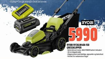 Coop Obs RYOBI RY36LM40A-150 GRESSKLIPPER tilbud