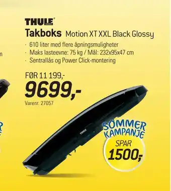 Thansen Takboks motion xt xxl black glossy tilbud