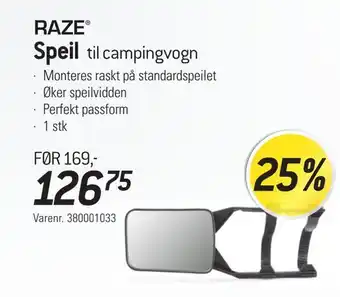 Speil til campingvogn