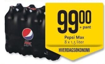 CC Mat Pepsi Max 8 x 1,5 liter tilbud
