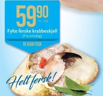 CC Mat Fylte ferske krabbeskjell tilbud