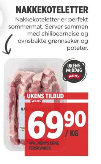 Meny NAKKEKOTELETTER tilbud