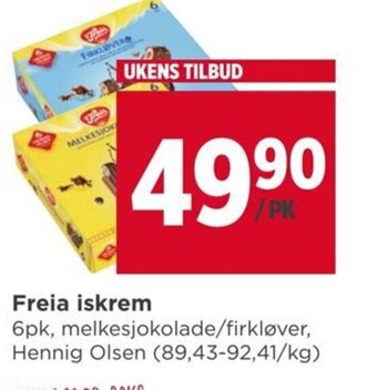 Meny Freia iskrem tilbud