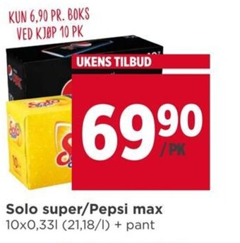Meny Solo super/Pepsi max tilbud