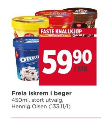 Meny Freia iskrem i beger tilbud