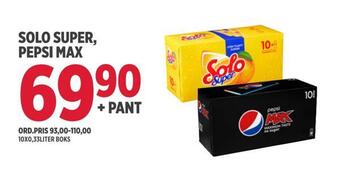 Jacobs Solo super, pepsi max tilbud