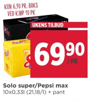 Meny Pepsi max brus tilbud
