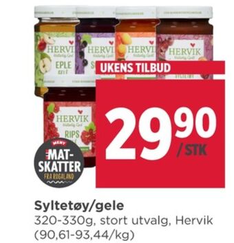 Meny Hervik syltetøy tilbud