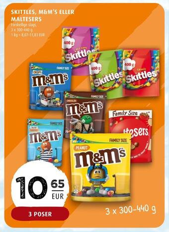 Scandinavian Park Skittles, m&m's eller maltesers tilbud