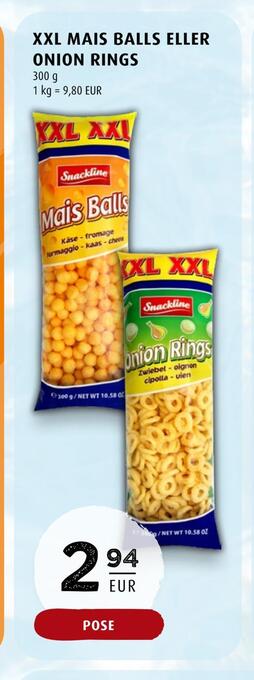 Xxl mais balls eller onion rings