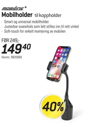 Thansen MOBILINE+ Mobilholder til koppholder tilbud