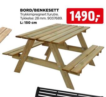 jem & fix Bord/benkesett tilbud