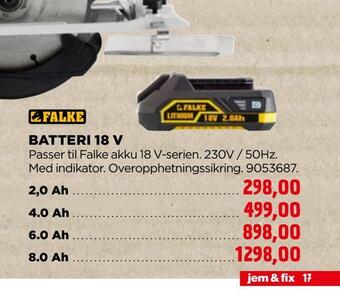 jem & fix Batteri 18 v tilbud