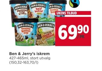 Meny Ben & Jerry's iskrem tilbud