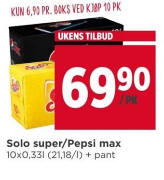 Meny Solo super/Pepsi max tilbud