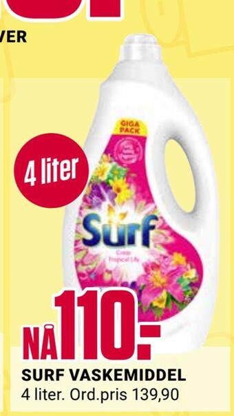 Europris Surf vaskemiddel tilbud