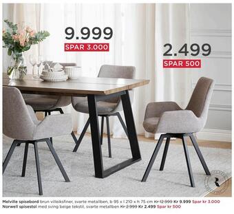 Møbelringen Melville spisebord tilbud