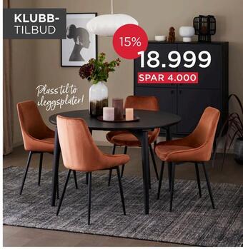 Møbelringen Aeris spisebord med midtuttrekk tilbud