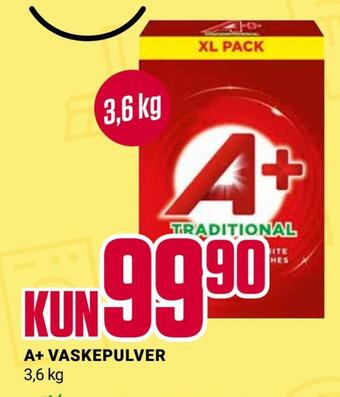 Europris A+ vaskepulver tilbud