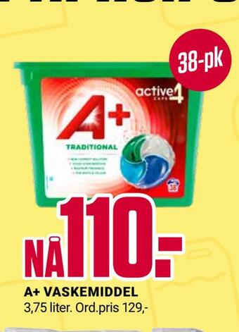 Europris A+ vaskemiddel tilbud