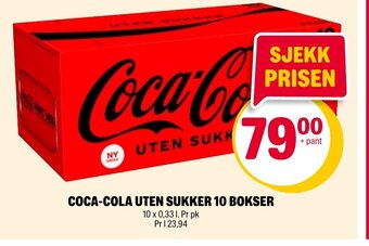 Coop Extra COCA-COLA UTEN SUKKER 10 BOKSER tilbud