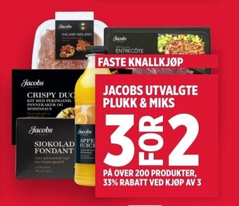 Meny JACOBS UTVALGTE PLUKK & MIKS tilbud