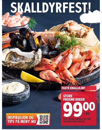 Meny STORE FROSNE REKER tilbud