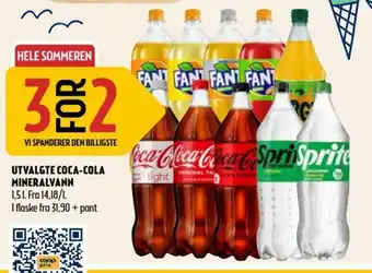 Coop Prix UTVALGTE COCA-COLA MINERALVANN 1,5 L tilbud