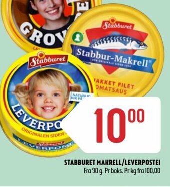 Coop Prix STABBURET MAKRELL/LEVERPOSTEI tilbud
