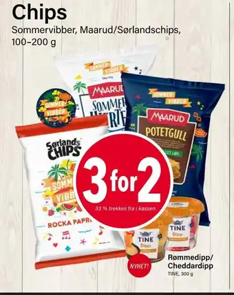 Nærbutikken Chips Sommervibber, Maarud/Sørlandschips, tilbud
