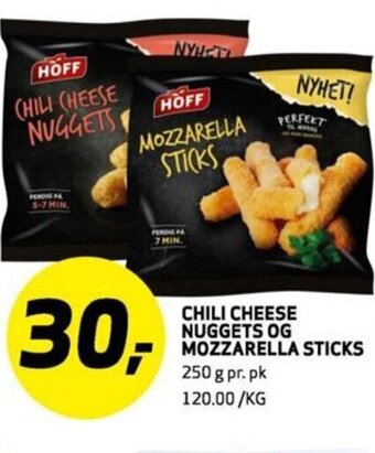 Bunnpris CHILI CHEESE NUGGETS OG MOZZARELLA STICKS tilbud