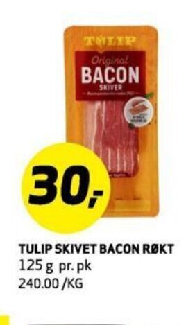 Bunnpris TULIP SKIVET BACON RØKT tilbud