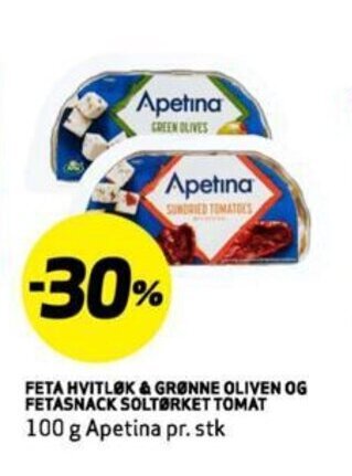 Bunnpris FETA HVITLØK & GRØNNE OLIVEN OG FETASNACK SOLTØRKET TOMAT tilbud