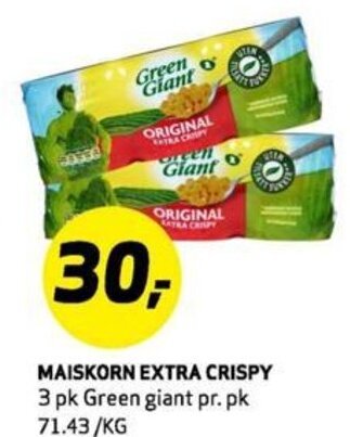 Bunnpris MAISKORN EXTRA CRISPY tilbud