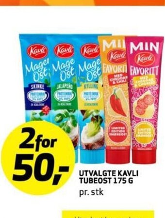Bunnpris UTVALGTE KAVLI TUBEOST 175 G tilbud