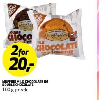 Bunnpris MUFFINS MILK CHOCOLATE OG DOUBLE CHOCOLATE tilbud
